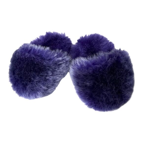 VTG American Girl Snowflake Satin Pjs Outfit SLIPPERS Purple Fuzzy Doll Shoes - Picture 3 of 8